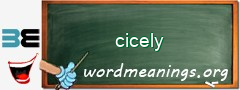 WordMeaning blackboard for cicely